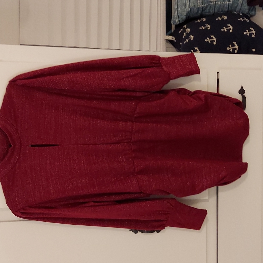 Perfect For Holiday Partying! Red key hole shirt FANCY SWEATER